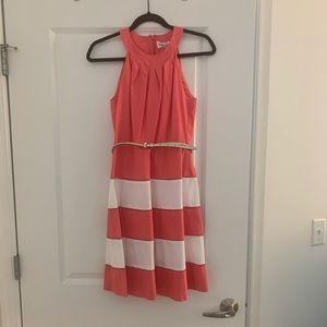 Eliza J Pink and White Dress